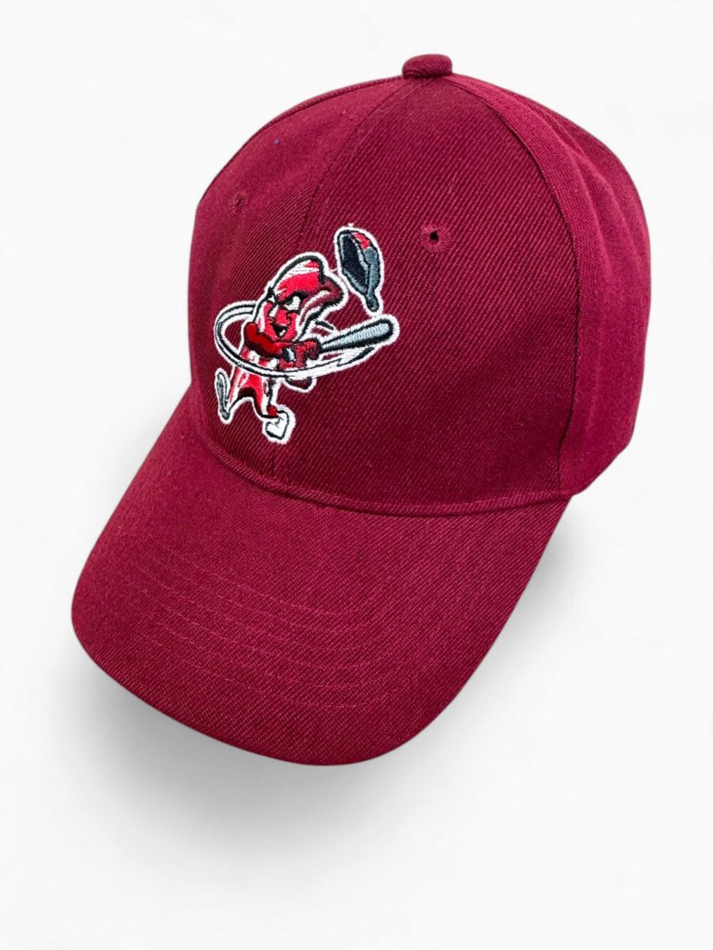 Macon Bacon Burgundy Ball Cap Hat Adjustable Strap Coastal Plain League Baseball